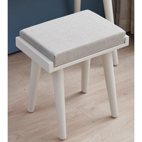Solid Wood Low Stool Household Adult Small Bench Living Room Dining Table Stool Nordic Creative Soft Bag Stool Square Stool Make