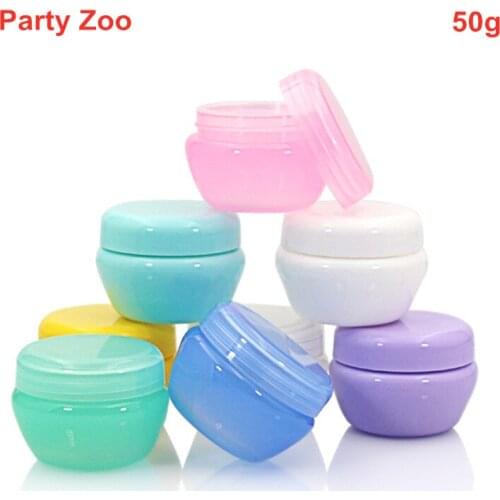200 X 50g Plastic Cosmetic Cream Jar Lip Oil Batom Lotion Container Empty Refillable Mushroom Bottle Eyeshadow Makeup Jars