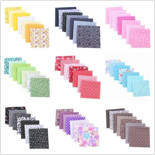 25X25CMAnd50X50CM Striped lattice dots Cotton Fabric Printed Cloth Sewing Quilting Fabrics for Patchwork Needlework DIY Handmade