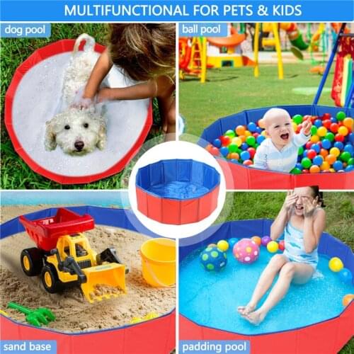 100x30cm/80x30cm Folding Portable Outdoor Large Small Dog Cat Bathing Pool Bed Summer Swimming Cooling Beach Lawn Wash Tub Tray