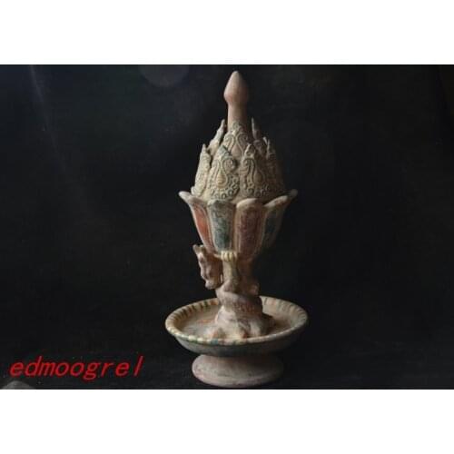 Rare Tang Dynasty(618--907)Tang three-color porcelain Dragon&Flower jar