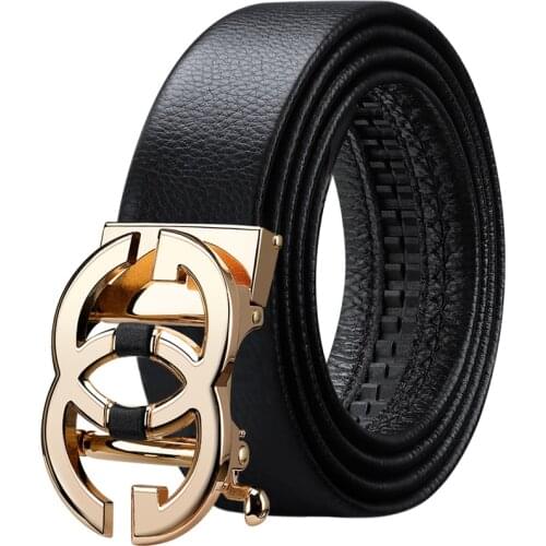 Luxury Genuine Leather Belt Man Mens Belt Cow Man Designer jean Belts Fashion Male Metal Automatic Buckle Belts For Men Strap