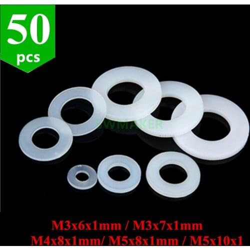 50pcs Nylon Shim Plastic washer 10x5x1mm 5x8x1mm M3 M4 M5 for OpenBuilds OX CNC mini Wheel Kit 3D printer v-wheel parts