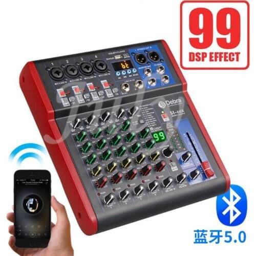 Six channels with 99 reverberation DSP effect Bluetooth 5.0 computer mixer mixer computer recording