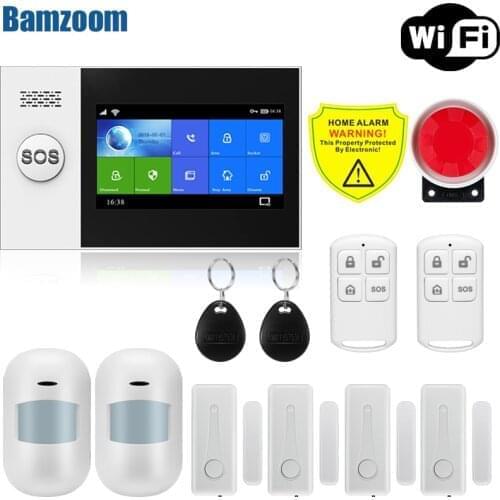 TFT Screen WIFI GSM Smart Home Burglar Security Alarm System Motion Detector APP Control Smoke Door Sensor
