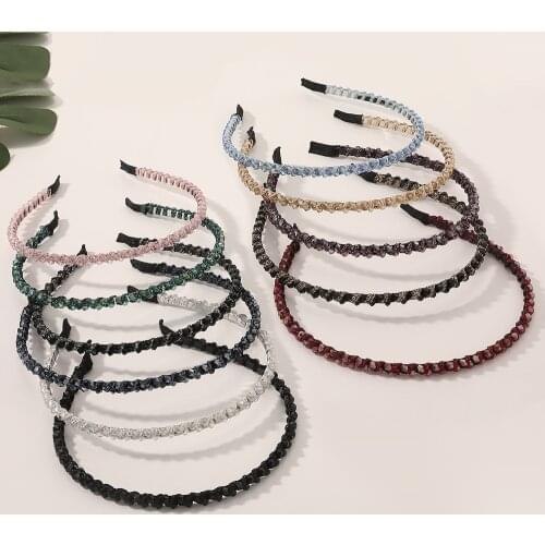 Rhinestone Hairbands Elastic Headbands Baroque Fashion Women Hair Accessories Girls Bow Crystal Hair Hoop Bands Bezel Headwear