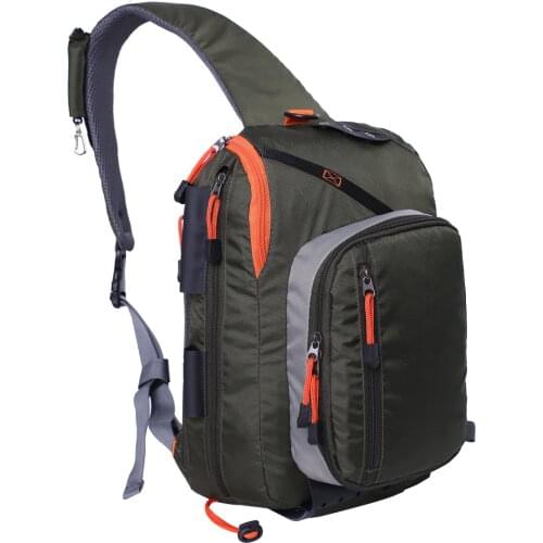Fly Fishing Sling Pack Fishing Crossbody Sling Tackle Storage Bag Fishing Gear Shoulder Backpack