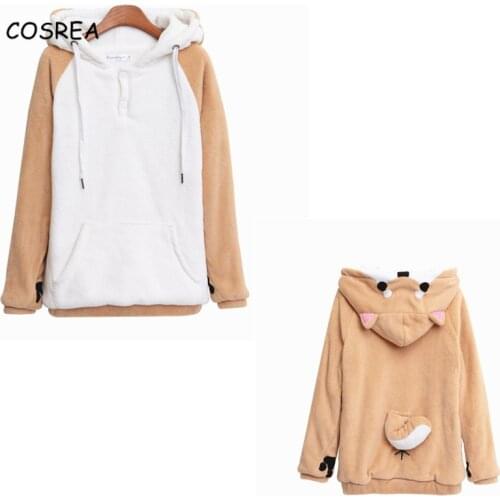 Lovely Muco Top Hoodie Sweatshirts Girls Hoodies Female Warm Long Sleeve Winter Cute Women Hoodies Pullover Cosplay Costumes