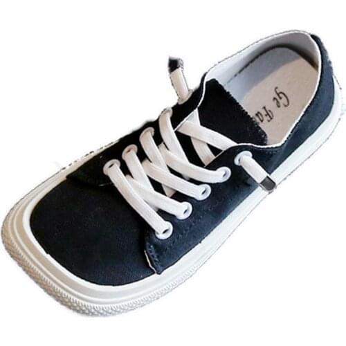 Children Canvas Shoes 2021 Summer Fashion One-pedal Square Toe Boy and Girl Causal Flats School Shoes Hot 23-34 All Match