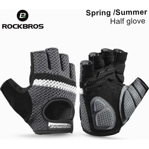 ROCKBROS Cycling Gloves Women Men Spring Summer Bicycle Half Glove Shockproof Gloves Moto MTB Bike Gloves Accessories