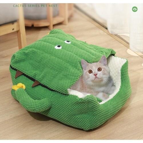 Enclosed Deep sleep comfort in winter cat bed little mat basket for cats house products pets
