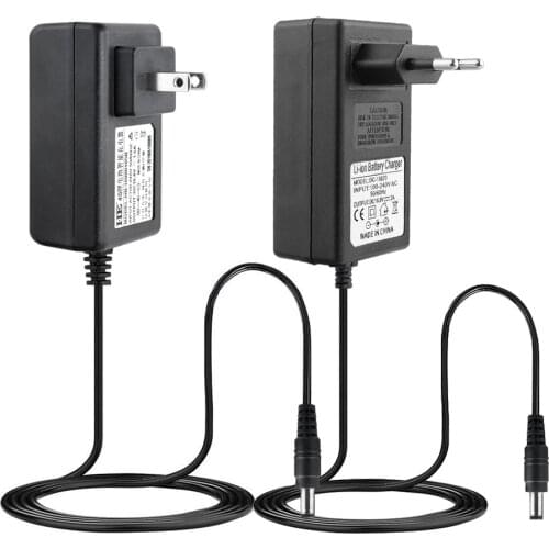 2A 4.2V 8.4V 12.6V 16.8V Charger 18650 Lithium Li-ion Battery Charger DC5.5*2.5MM for Screwdriver Battery Pack Massage Gun EU US