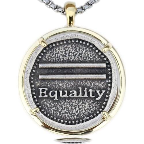 Women Gender Equality Necklace Womens Right Equal Sign Pendant Fearless Civil Union Symbol Feminist Diversity Jewelry A282