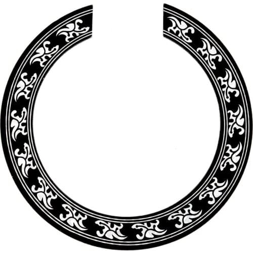 Sound hole Rose Decal Sticker for Acoustic Classical Guitar Parts Black+Silver