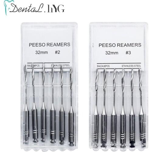 1 Pack(6pcs) Dental Peeso Reamer 32mm Endodontic Reamers Drill Burs Peeso Reamers Endo files largo Dentist Materials