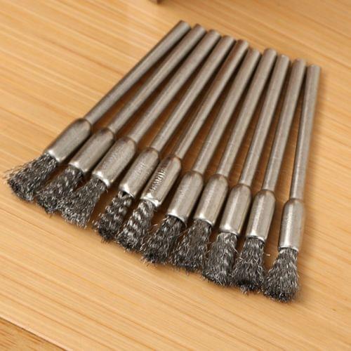 10pc 3*5mm Steel Wire drill Brushs dremel accessories polishing Brush dremel tool accessories for Mini drill burr brushed wheel