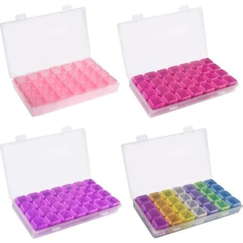 28 Grids Manicure Jewelry Box Plastic Nail Art Storage Box Case Jewelry Organizer Manicure Tool Storage Box