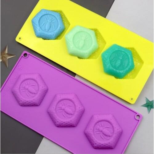 3-cavity bee special cartoon silicone cake mold DIY handmade soap mold