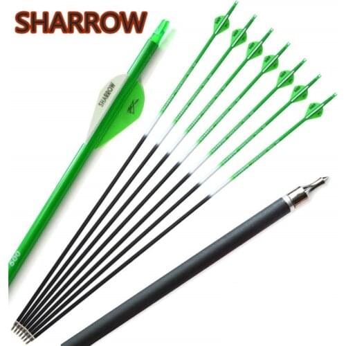 6/12pcs 30" Archery Carbon Arrows Spine 500 Carbon Hunting Carbon Arrows Replaceable Broadhead For Training Shooting Accessories
