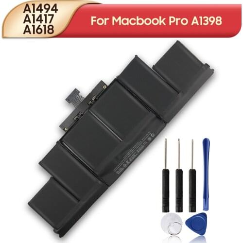 New Replacement Laptop Battery A1494 A1417 A1618 For Macbook Pro A1398 MC975 MC976 MacPro Rechargeable battery With Tools