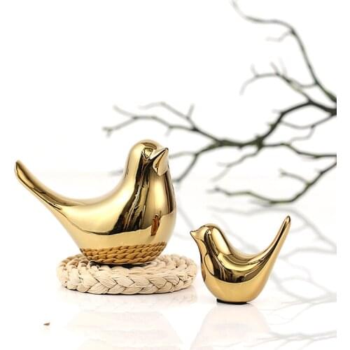 Home Decoration Accessories Ceramic Golden Bird Nordic Minimalist Style Study Room Partition Wine Cabinet Decoration Soft