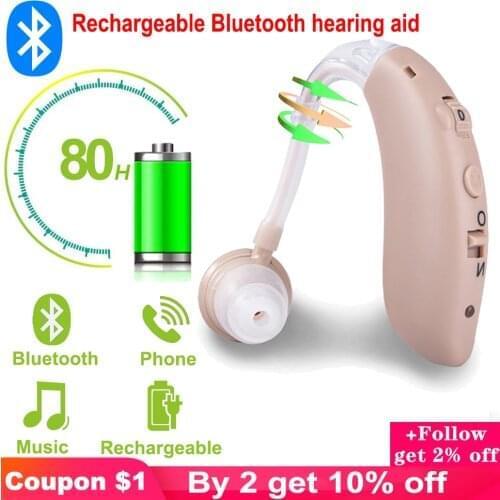 2020 Bluetooth song hearing aid charging deaf voice loudspeaker elderly deaf micro BTE stealth amplifier TV game call