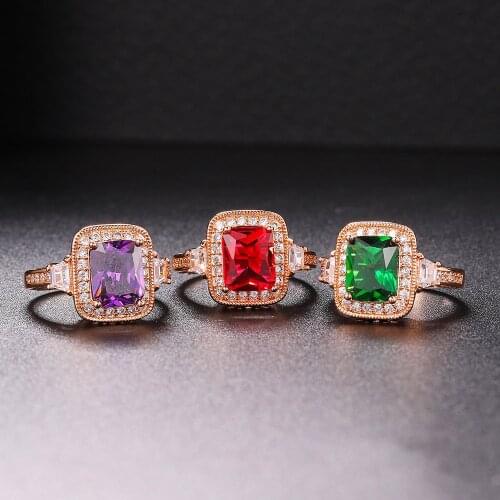 Big Cocktail Luxury Rings For Women Multicolor Zircon Stone Womens Ring Court Evening Party Wedding Jewelry 2021 New R300-M