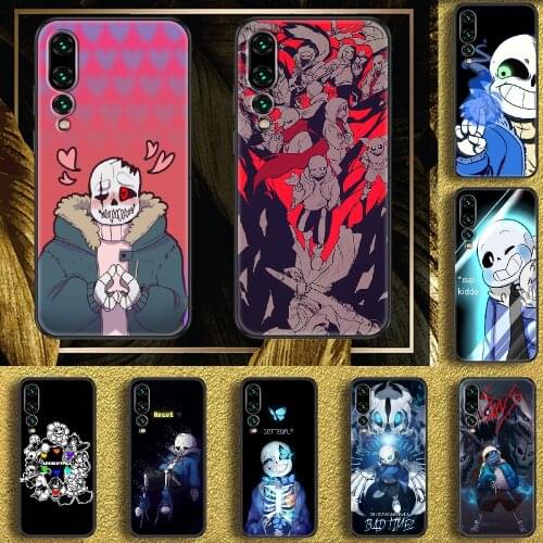 Game Undertale Sans Doggo Papyrus Phone case For Huawei P Mate P10 P20 P30 P40 10 20 Smart Z Pro Lite 2019 black luxury hoesjes