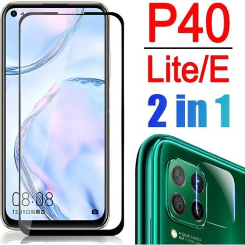 P40 lite e case protective phone for huawei p 40 light p40lite cover huawie 40light p40e glas bumper camera lens protector 2in1