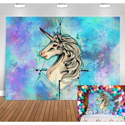 Unicorn Rainbow Backdrop for Girls Birthday Party Kids Princess Background Photography Baby Shower Banner Decorations