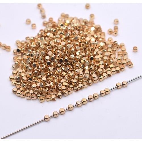 2 3 4 6mm Faceted Space Metal Copper Beads Gold Loose Space Beads for Jewelry Making DIY Rice Beads Bracelet Accessories