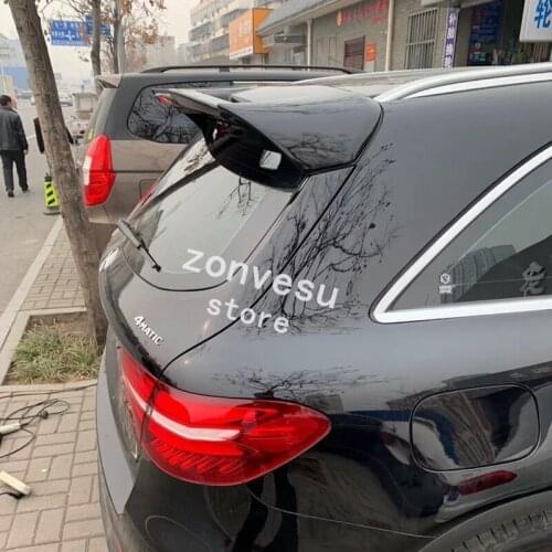 Use For Benz Glc 2016--2020 Spoiler ABS Plastic Carbon Fiber Look Rear Trunk Wing Car Body Kit Accessories