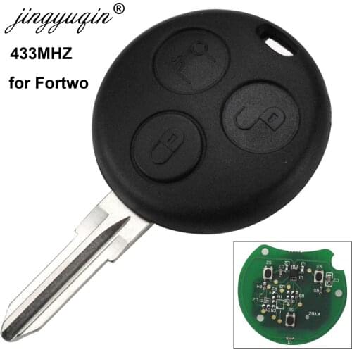 Jingyuqin 5pcs 3 Button Remote Car Key For Mercedes Benz Smart Key Fortwo 450 Forfour Roadster Chiave 433MHz Remote Auto Key Fob