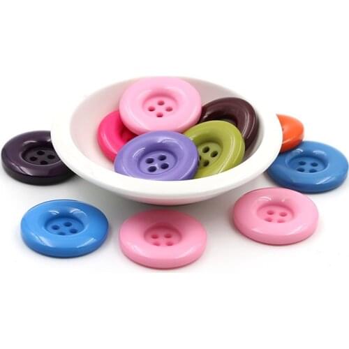 50pcs Round Resin Sewing Buttons 4 Holes Scrapbooking Clothing Buttons for DIY Clothes Dolls Crafts Making Garment Accessories