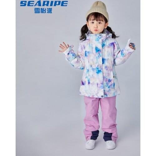 Ski suit Children Waterproof Windproof Clothing Kids Ski Girls jacket and Pants -30 DEGREE Winter Warm Snowboarding jacket