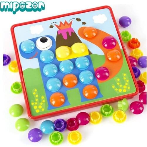 MIPOZOR 3D Puzzles Toys For Children Composite Picture Puzzle Creative Mosaic Mushroom Nail Kit Educational Toys Art Kids Toy
