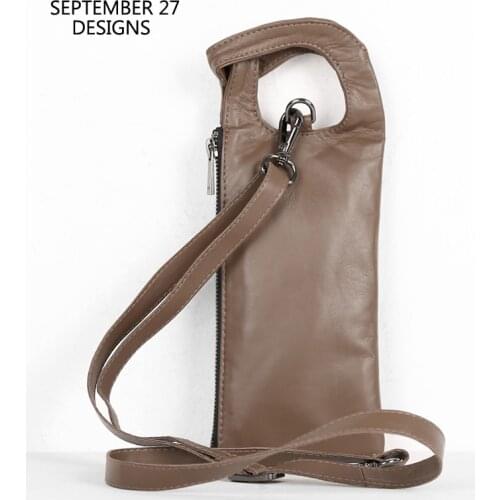 New Fashion Chest Phone Bag Genuine Leather Handmade 100%Cowskin Men Small Messenger Crossbody Bags Cowhide Mini Travel Hand Bag