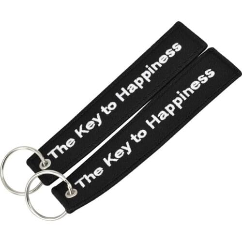 Fashion Motorcycle Key Chain Tag The Key to Happiness Bijoux Keychain for Motorcycle Gifts Key Fobs Key Ring Chaveiro 5 PCS/LOT