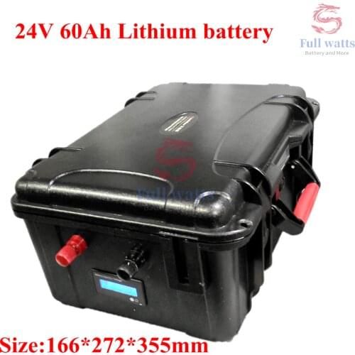 Powerful 24V 60Ah Lithium Li Ion Battery Pack with 7s BMS Display for Electric Scooter Solar Energy Sightseeing +5A Charger