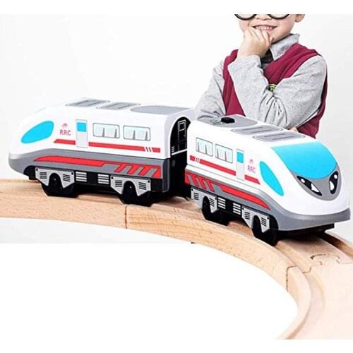 New Electric Train Magnetic Track Hape Steam-Era Freight Train Classic Childrens Locomotive Toy For Thomas BRIO Wooden Track