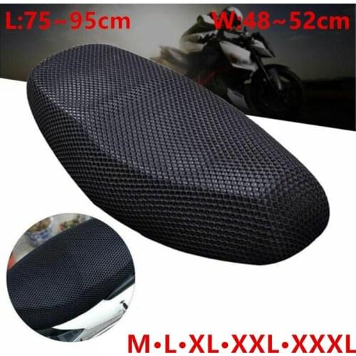 Breathable Summer Cool 3D Mesh Motorcycle Moped Motorbike Scooter Seat Covers Cushion Anti-Slip cover Grid protection pad