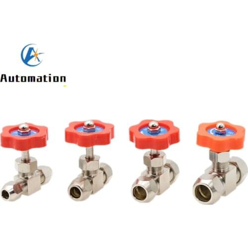 1pcs Ball Valve 6mm 8mm 10mm 12mm Pipe Orange Plastic Handle Metal High Pressure Durable Tube Needle Type Globe Valve
