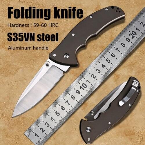 Folding Knife Mark S35VN Blade Aluminum Handle Tactical Survival EDC Tool Self Defense Weapons Pocket Knife