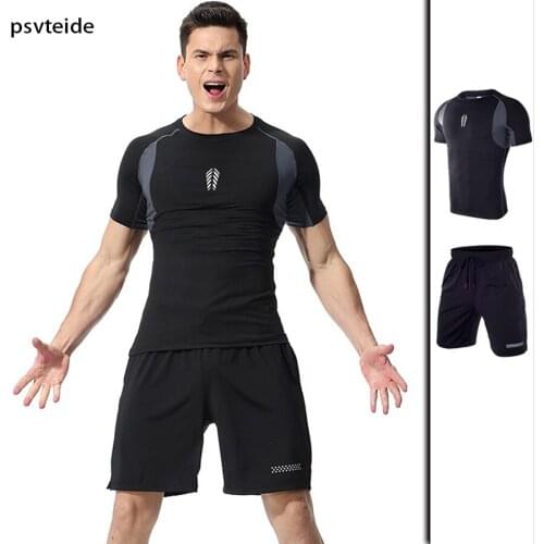 Psvteide Sportsman set Running set man Fitness workout wear Yoga Sets Compression Suits Tracksuits for men 2 piece gymwear man