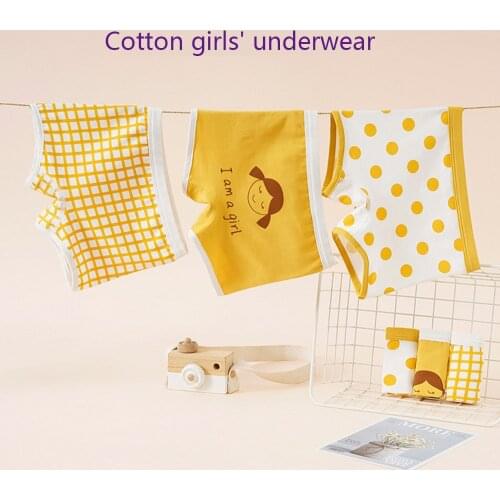 Girls Panties Kids Cotton Underwear Childrens Briefs Cartoon Short 3Pcs/Lot