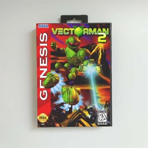 Vectorman 2 - USA Cover With Retail Box 16 Bit MD Game Card for Sega Megadrive Genesis Video Game Console