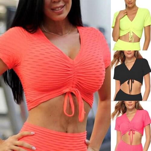 Vertvie Short Sleeve Yoga Shirt Fitness Women Yoga Shirts Lumbar Running Shirt Tank Tops Training Waistcoat Running Sport Vest