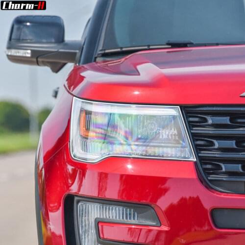2 Pcs Car Headlight Protective Film Vinyl Protection Transparent TPU Decal Sticker for Ford Explorer 2016 2017 Accessories