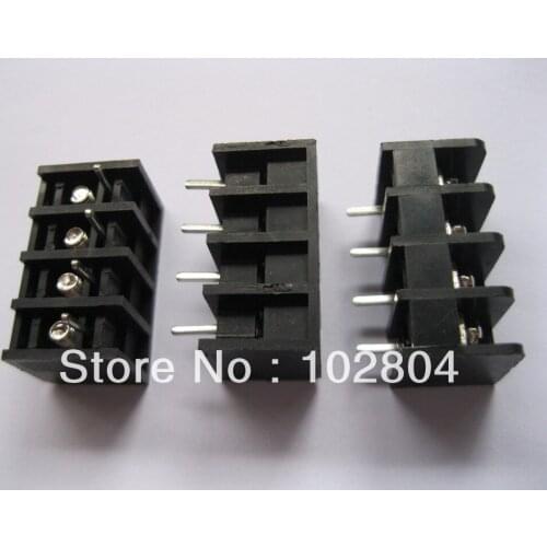250 Pcs Barrier Type Black Color 4way/pin Pitch 8.25mm Screw Terminal Block Connector DC39B HOT Sale HIGH Quality