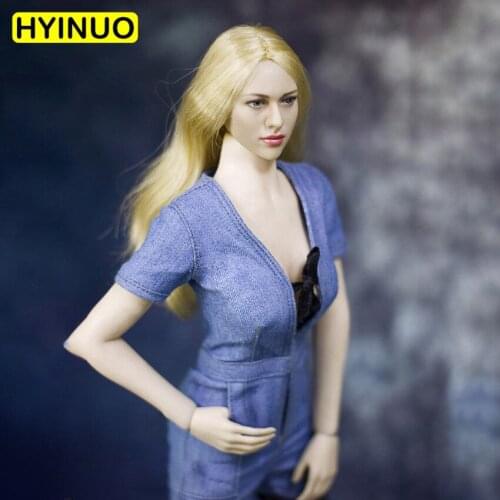 3 Colors 1/6 Scale Women Sexy Denim Suit Sexy Black Stockings Clothes Clothing Suit Set Model for 12''Action Figure Body